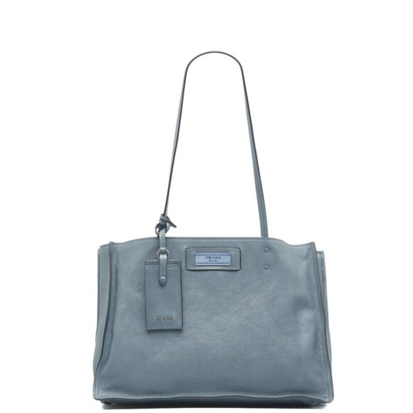 PRADA Blue Leather Shoulder Bag - Picture 1 of 13